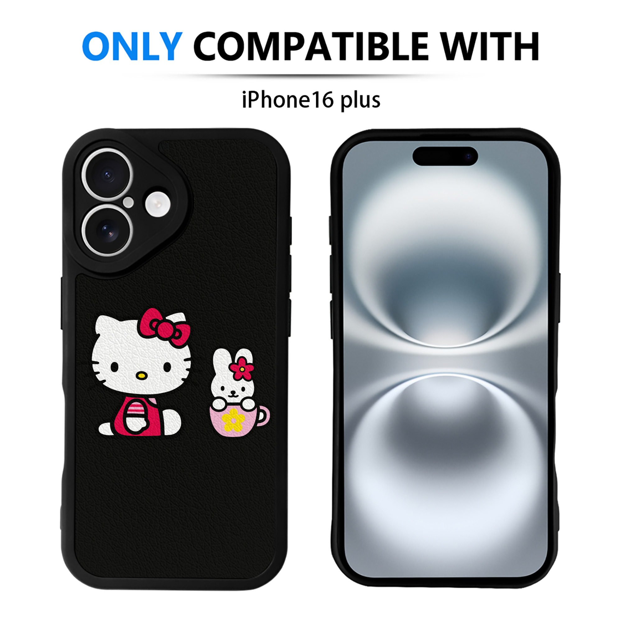 （画像用） Hello Kitty ハローキティ 【iPhone 16シリーズ対応】シリコンスマホケース（レザー調） 材質：シリコン